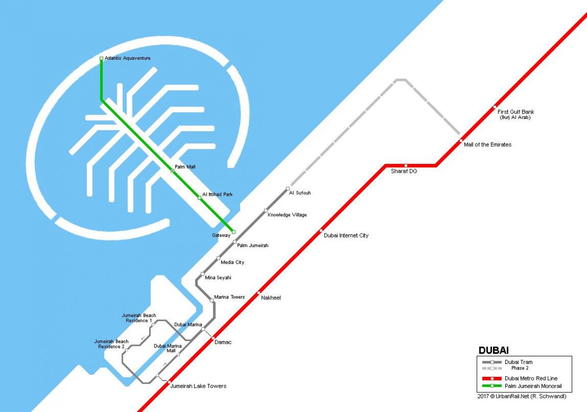 棕榈岛单轨铁路地图