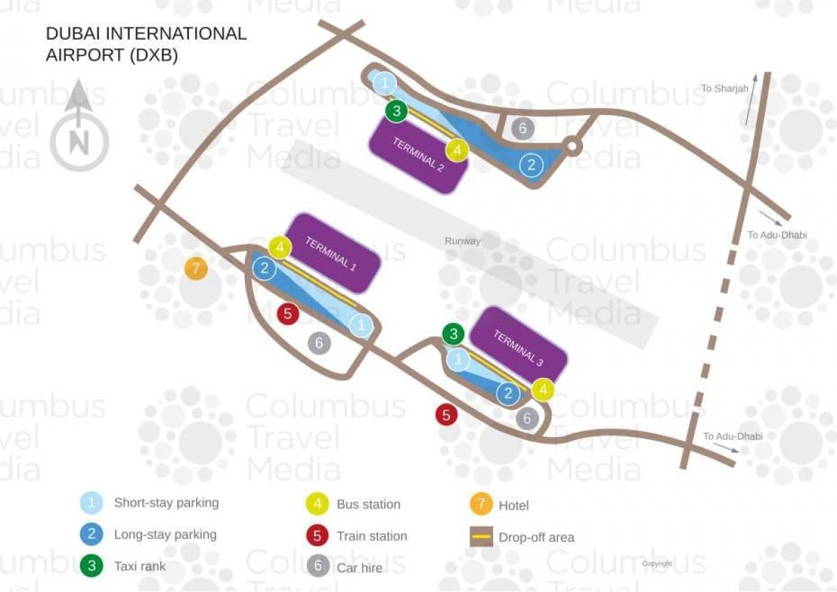 迪拜机场的地图