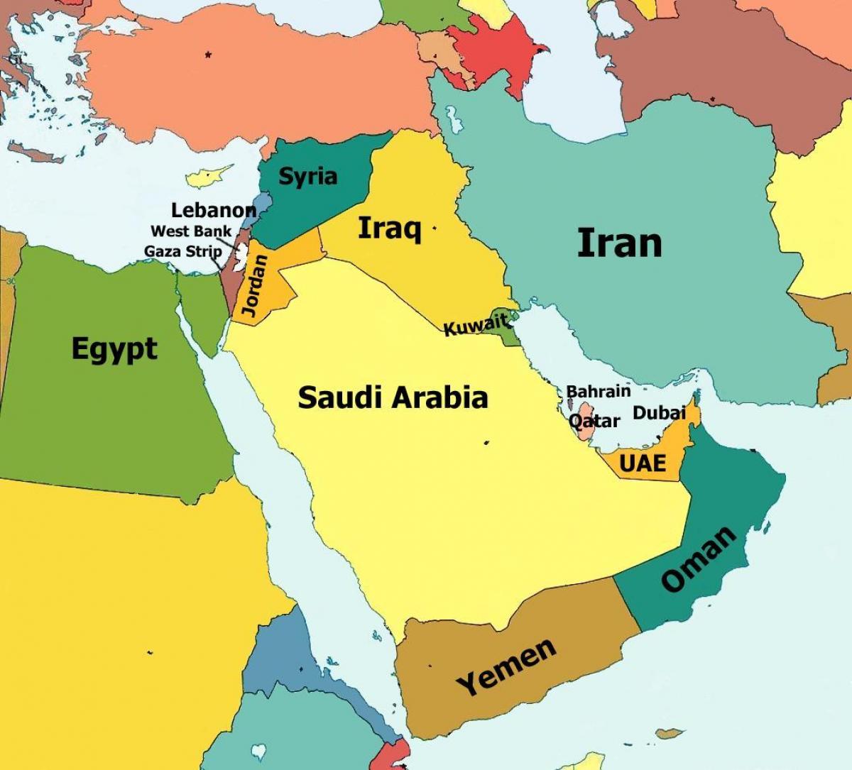 迪拜的地图的中东