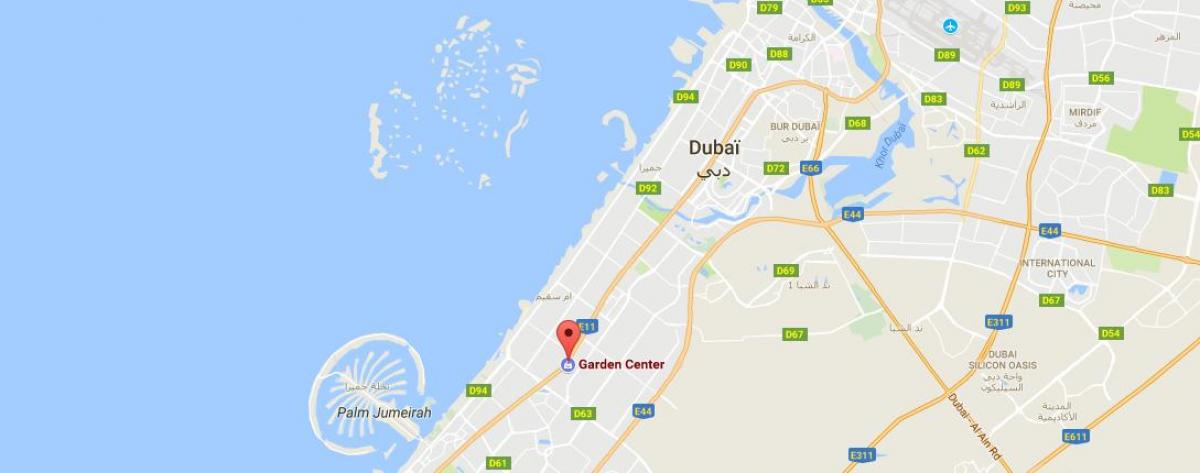 迪拜花园中心位置的地图