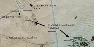 Al Qudra湖位置的地图