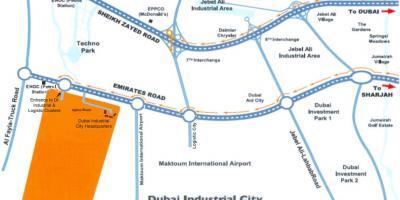 地图的迪拜工业城市
