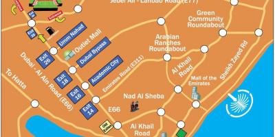 橄榄球赛迪拜位置的地图