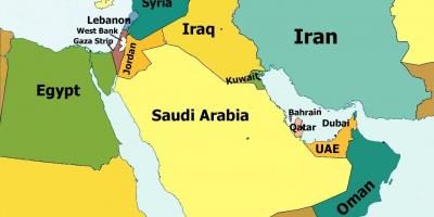 迪拜的地图的中东