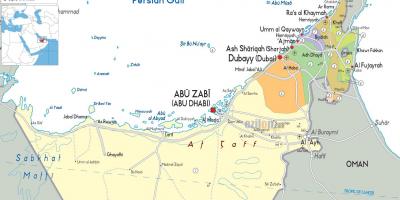 地图上的阿拉伯联合酋长国迪拜