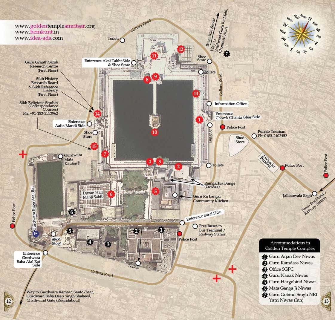 Gurunanak达巴锡克教寺庙的地图
