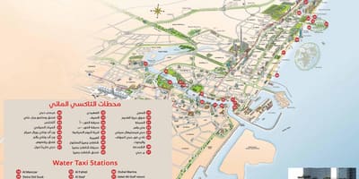 迪拜的水上出租车路线图